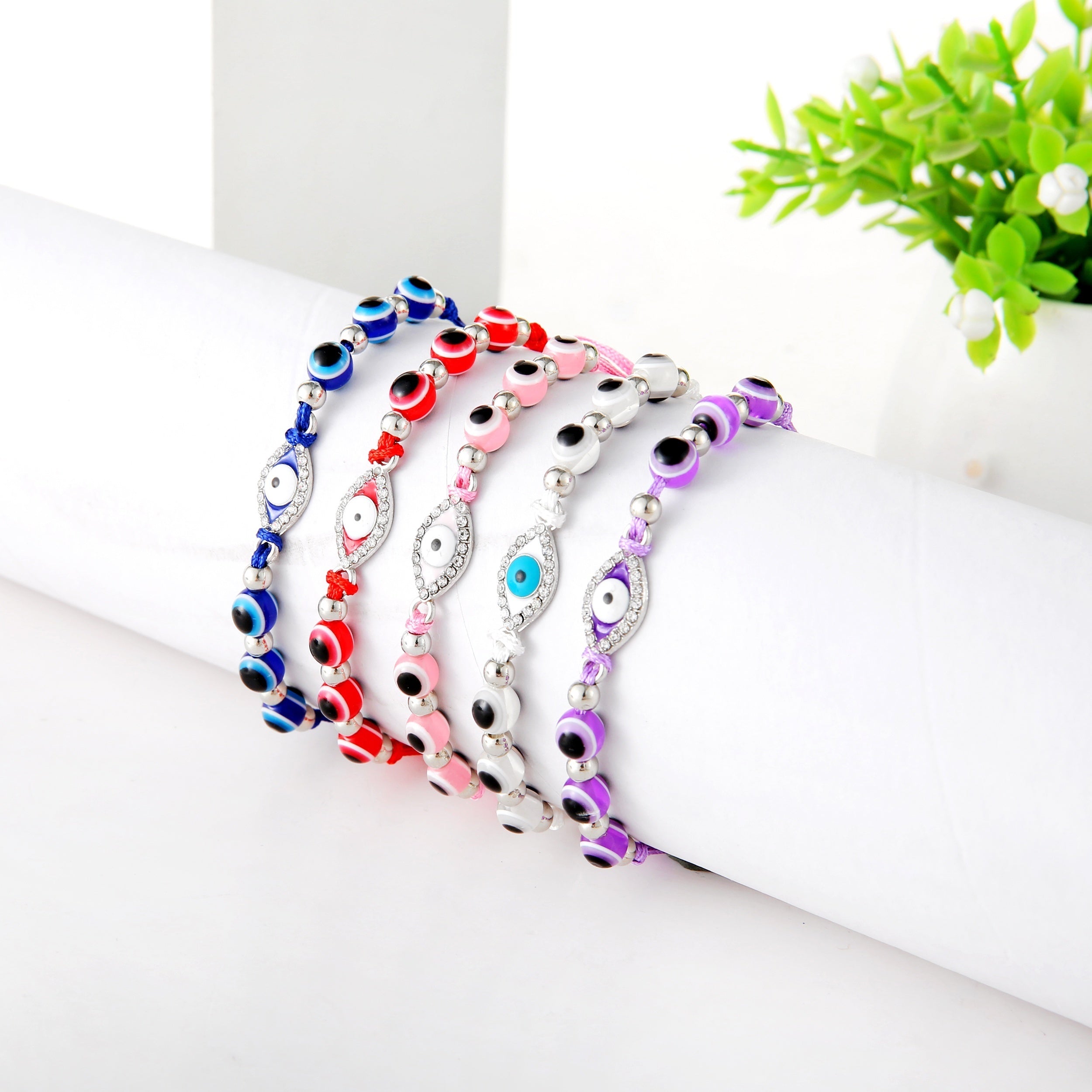 12pcs Evil Eye Beaded String Bracelets Red String Evil Eye Bracelet
