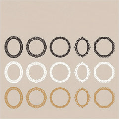 15pcs Hollow Flower Wreath Border Lucky Flower Series Non Adhesive