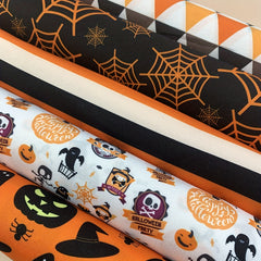 5pcs Halloween Polyester Fabric For Quilting Sewing DIY Craft