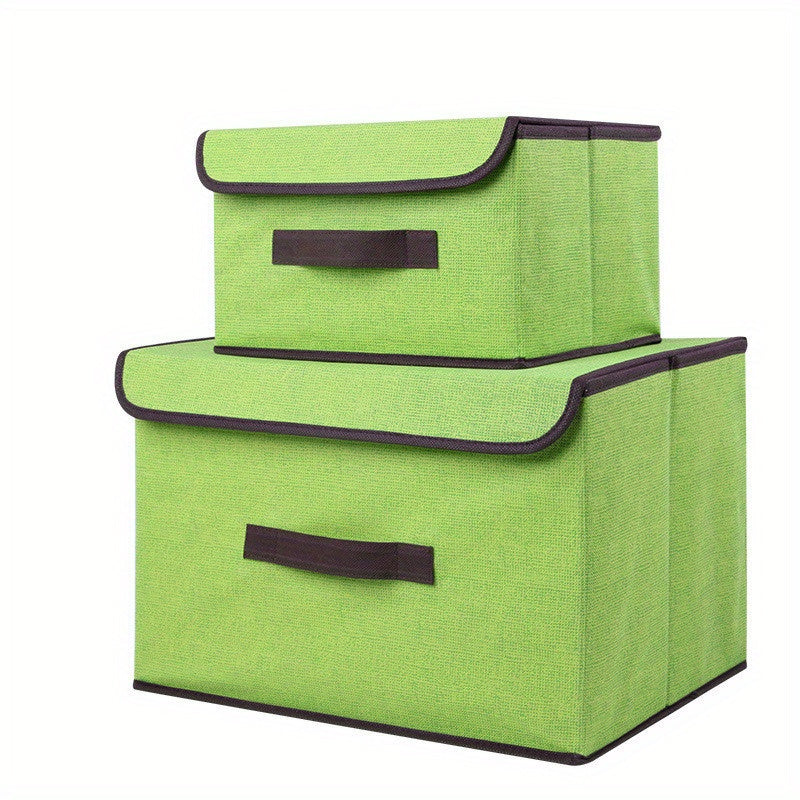 2pc Foldable Flap Storage Bag Dustproof Large Capacity Storage Box