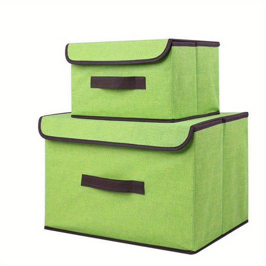 2pc Foldable Flap Storage Bag Dustproof Large Capacity Storage Box