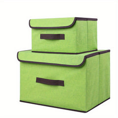 2pc Foldable Flap Storage Bag Dustproof Large Capacity Storage Box