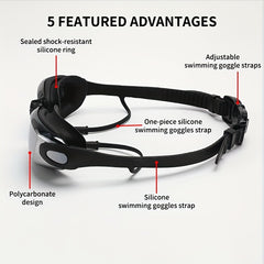 5pcs Adult Electroplated Swimming Goggles With Earbuds