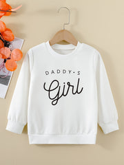 Girls' 'Daddy's Girl' Graphic Sweatshirt Round Neck Pullover