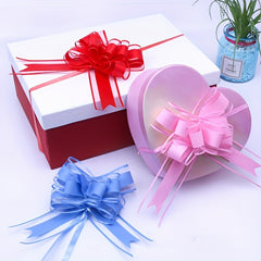 Christmas Pull Bows 15-24 cm Ribbon Bows for Gifts, Baskets, Wine Bottles