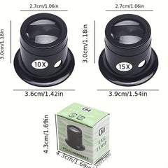 Portable 3-20X Plastic Magnifying Glass w/ Glass Lens 1 Inch Mirror