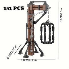 Dark Industrial Style Medieval Torture Rack Model with Chains and Iron Cage