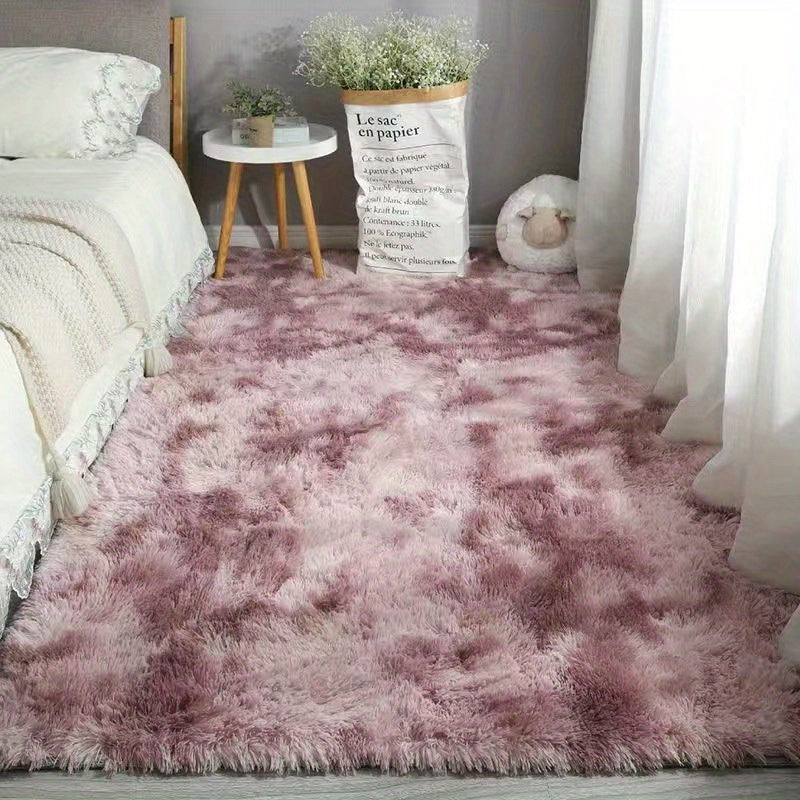 Soft Fluffy Tie-Dyed Shaggy Rug for Kids Room