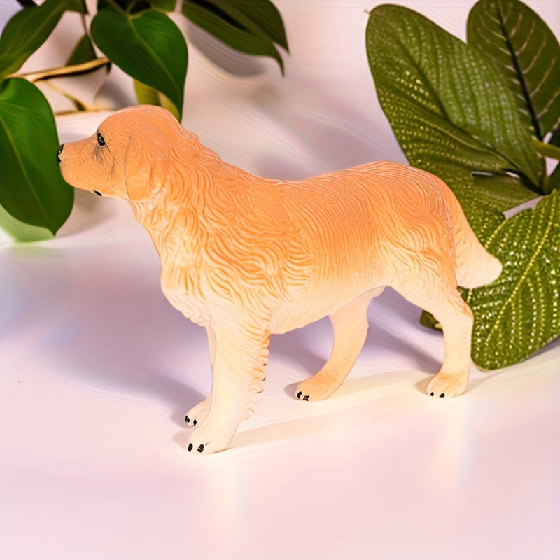 Realistic Golden Retriever Model Statue PVC Animal Figurine