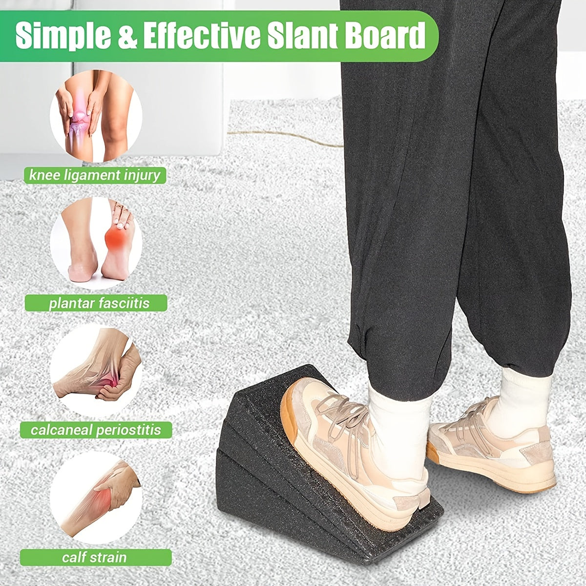 3pcs Incline Plate Set Deep Squat Heel Raise & Calf Raise Non Slip Board