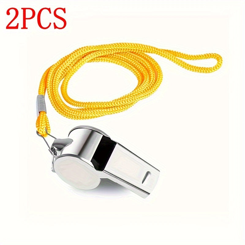 Metal Emergency Whistle With Lanyard for Outdoor Camping & Mountaineering