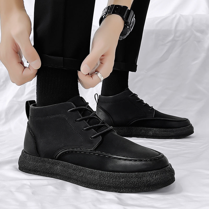 Men's PU Lace Up Short Boots for Winter