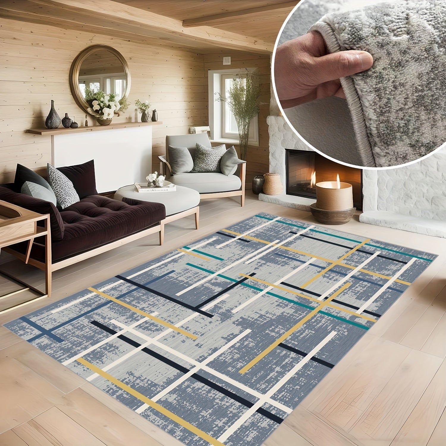 Soft Faux Sheepskin Floor Mat Non Slip Rug