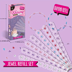Girls Bling Stickers Toy Drill Machine Hair Styling Drill Machine