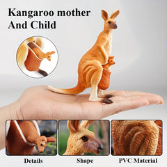 Wild Animal Toy Set Kangaroo Family Zoo Cognitive Desktop Ornaments