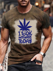 Leaf Pattern Men's Comfy Retro T-shirt