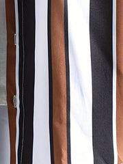 Stripe Print Men's Casual Short Sleeve Shirt for Summer Vacation