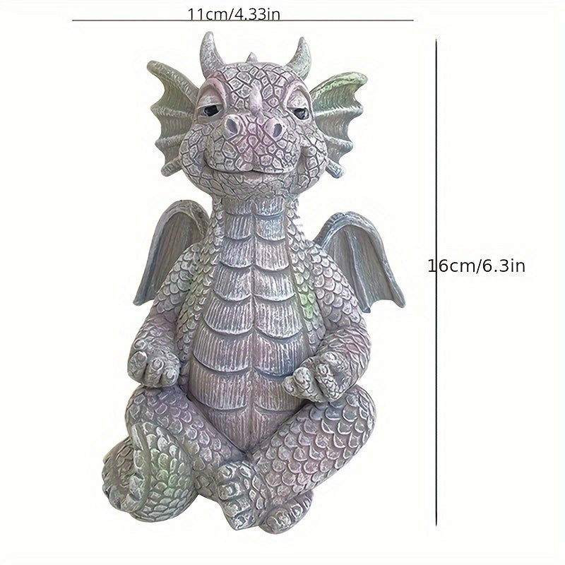 Dragon Meditated Resin Garden Statue Yard Art Decoration