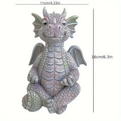 Dragon Meditated Resin Garden Statue Yard Art Decoration