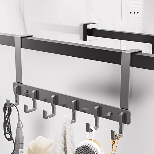Over the Door Rack Hook Punch Hanger Storage Rack Bag Clothes Key