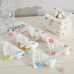 5pcs Soft Cotton Muslin Washcloths for Newborns