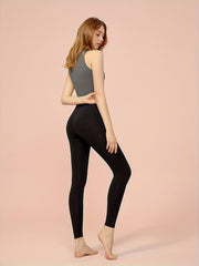 High Waist Yoga Pants with Pocket Hip Lift Sports Quick Dry Cropped Pants