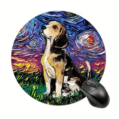 Puppy Round Mouse Pad Non-slip Rubber Base Small Size