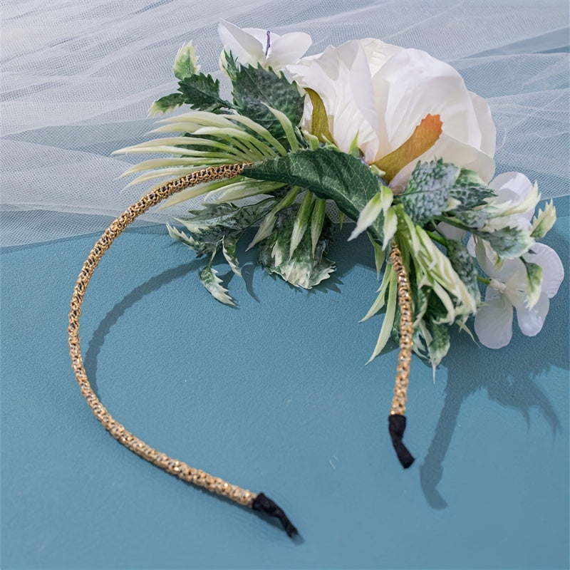 Princess Floral Hair Hoop for Girls, Decorative Hair Accessories