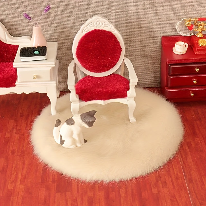 1:12 Dollhouse Furniture Vintage Wood Armchairs with Red Cushions