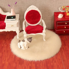 1:12 Dollhouse Furniture Vintage Wood Armchairs with Red Cushions