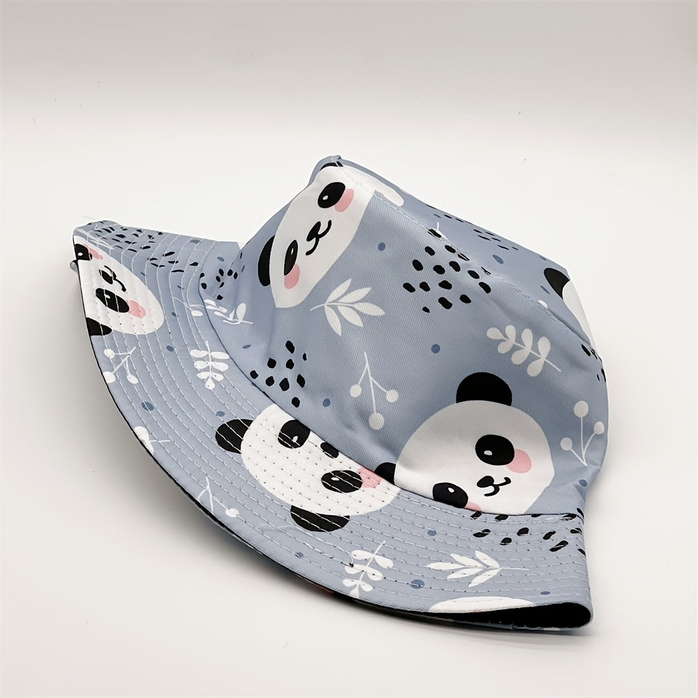 Panda Print Bucket Hat Summer Lightweight Sunscreen Reversible Fisherman Cap