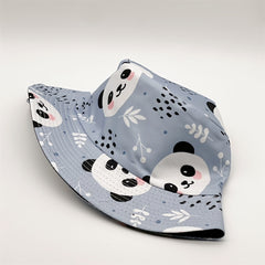 Panda Print Bucket Hat Summer Lightweight Sunscreen Reversible Fisherman Cap
