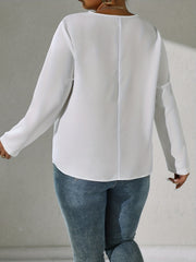 Colorblock Lace V-Neck Top