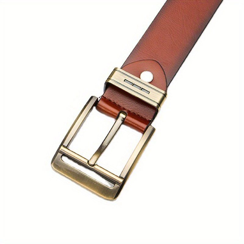 Men's PU Leather Business Belt Square Buckle Waist Strap Belt