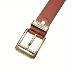 Men's PU Leather Business Belt Square Buckle Waist Strap Belt
