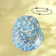 Dpg Print Bucket Hat Reversible Cartoon Sun Hat Travel Beach Hats For Women