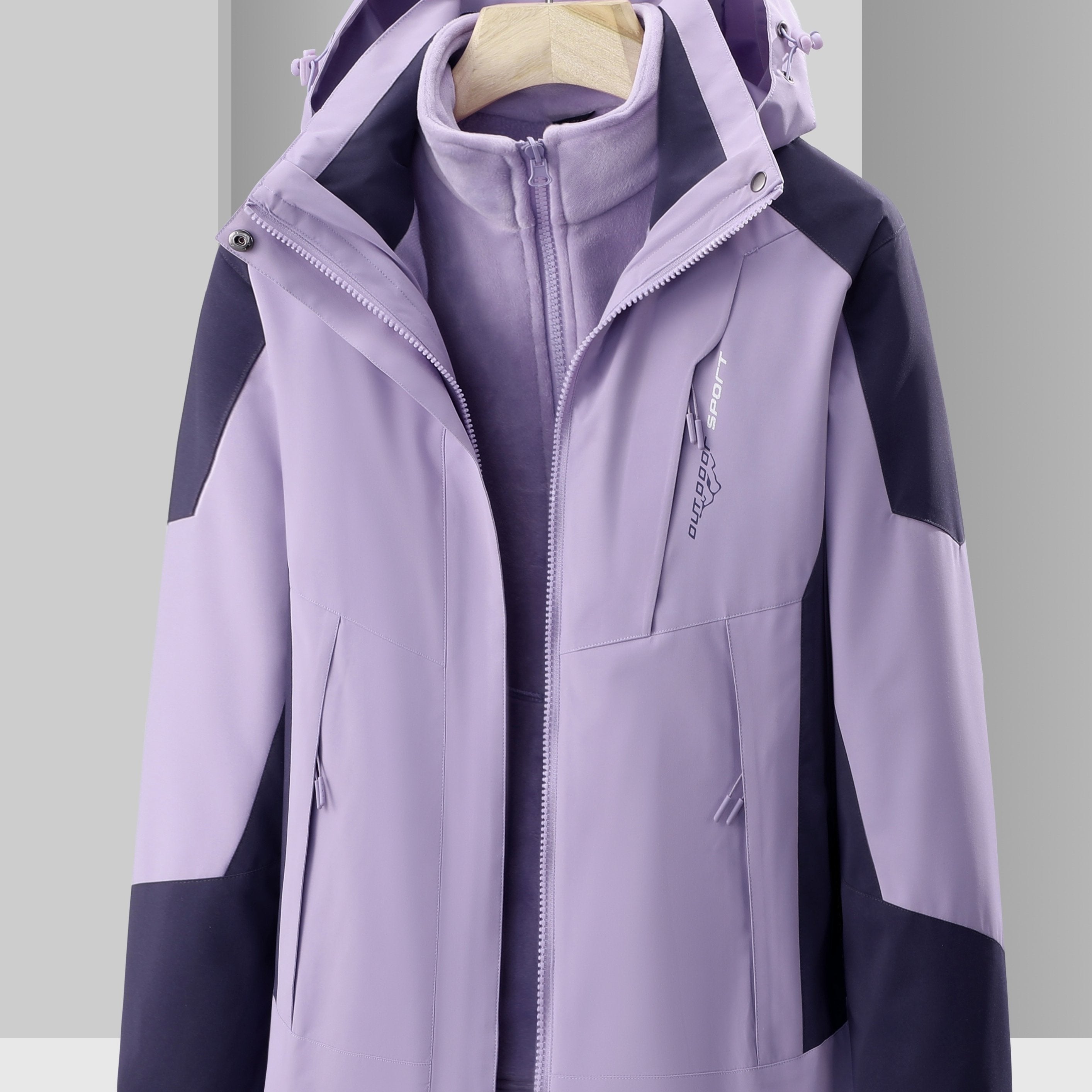 3 in 1 Block Punch Jacket Casual Waterproof Windproof Jacket