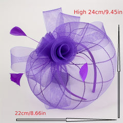 Girls Mesh Flowers Hair Hoop Headwear Hair Accessories Head Jewelry