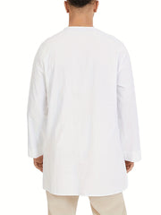 INCERUN Mens V Neck Shirt Formal Dress Long Sleeve Party Tunic Kaftan Top