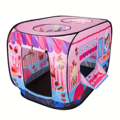 Folding Ice Cream Play Tent for Indoor Outdoor Pop Up Toy House