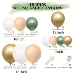 152pcs Vintage Avocado Green Balloons 18in 25 12 Garland Set Green Forest Latex