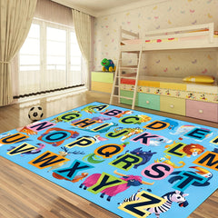 Educational Play Mat for Kids ABC Numbers Animals Non Slip Machine Washable