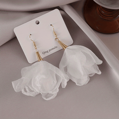 French Romantic Flower Earrings Niche Temperament Flower Hoop Drop Earrings