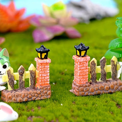 2pcs Fence Door Set Realistic DIY Dollhouse Ornament for Kids