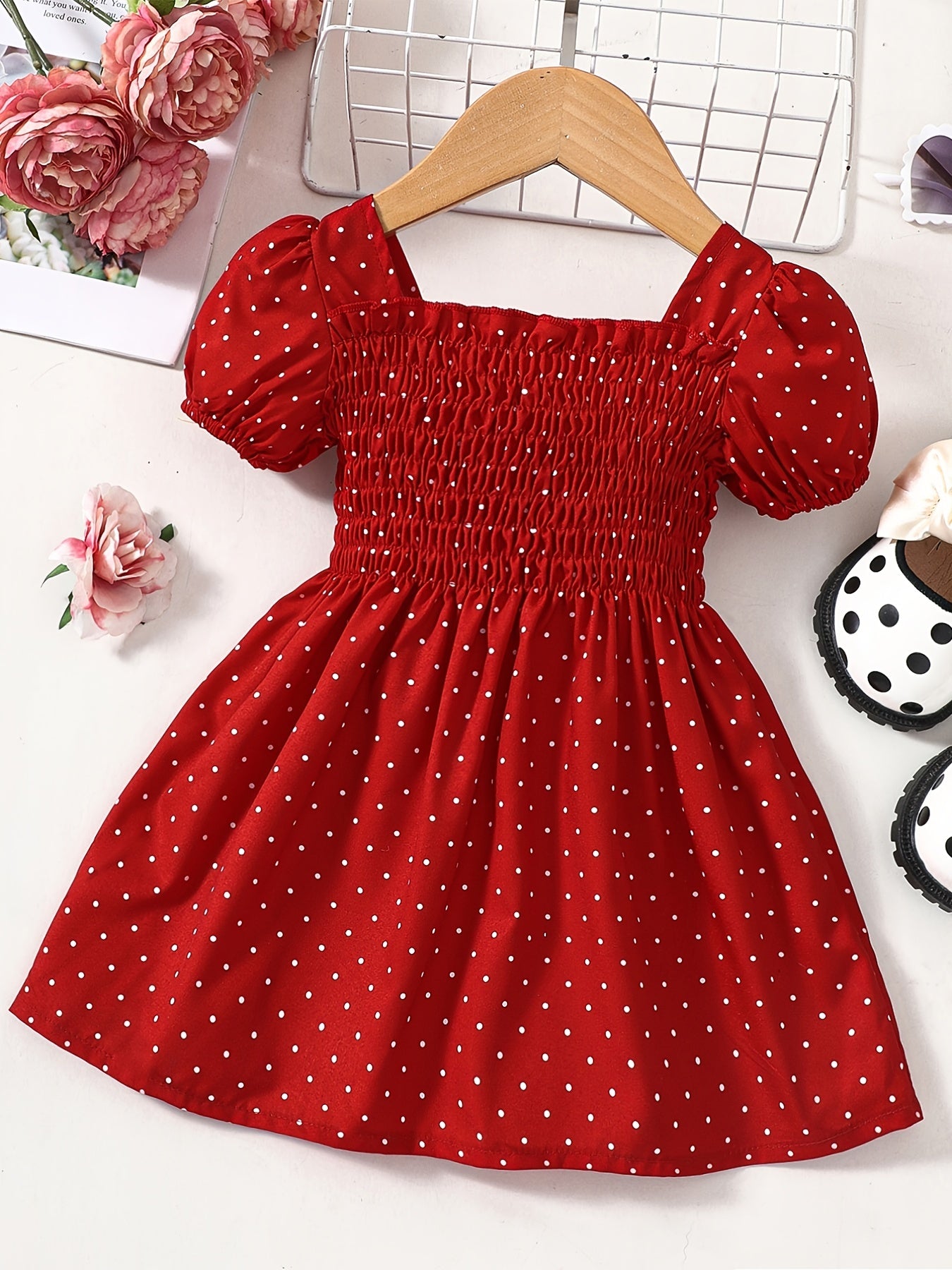 Baby Girls Polka Dots Puffy Dress