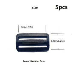 5pcs Backpack Waist Bag Adjustment Buckle Plastic Elastic Bag Accessories