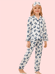 Kids 2pcs Butterfly Print Pajama Set Long Sleeve Top & Pants