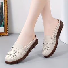 Women's Hollow Out Mules Soft Sole Slip On Flat Shoes