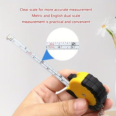 Portable 1M Mini Plastic Measure Tape Small Steel Ruler Keychain Tape Measure