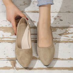 Women's Pointed Toe Ballet Flats Slip On Soft Sole Micro Suede Shoes